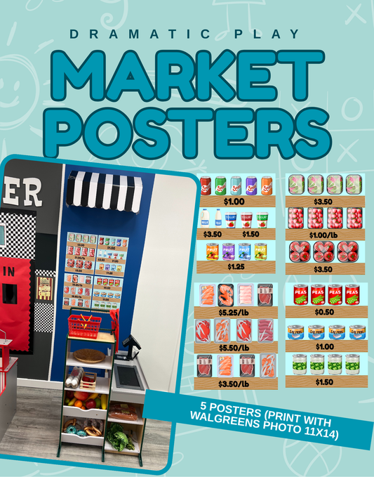 Pretend Play Grocery Store Posters